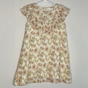 Walnut Melbourne Cotton Gauze Cottage Core Floral Flutter Dress Size 18-24M